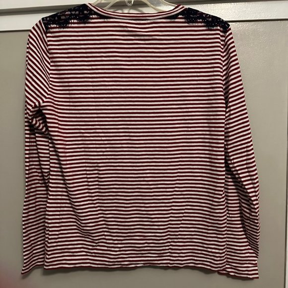 J.Crew red and white striped top - Picture 2 of 3